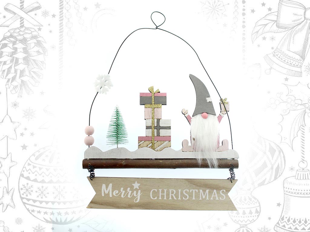 COLGANTE MERRY CHRISTMAS ROSA cod. 9311256