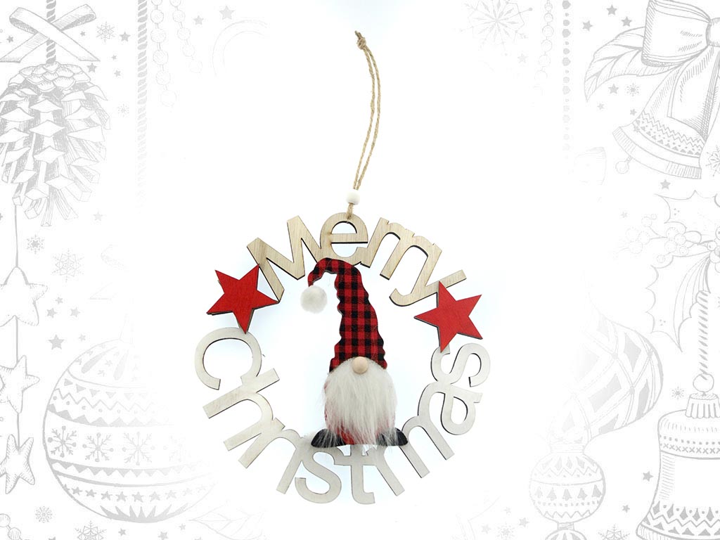 COLGANTE MERRY CHRISTMAS SANTA VICHY GDE cod. 9311296