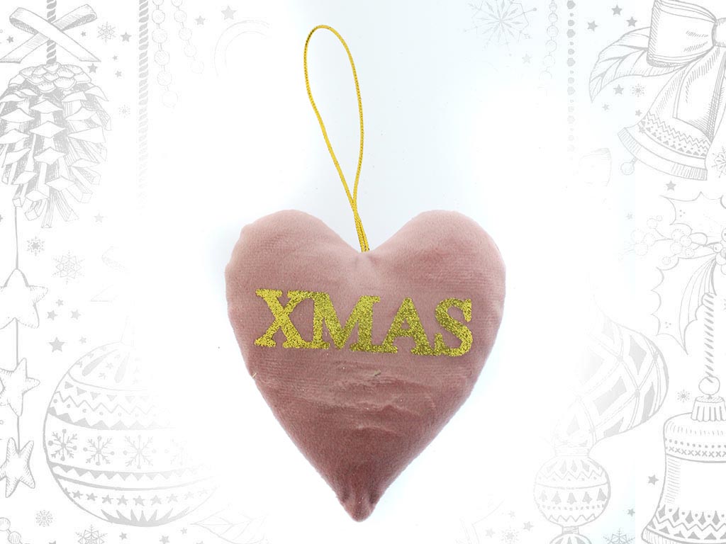 ORNAMENTO CUORE XMAS ROSA cod. 9311313