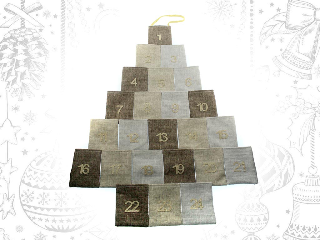 CALENDRIER AVENT SAPIN DE NOEL BEIGE cod. 9311328