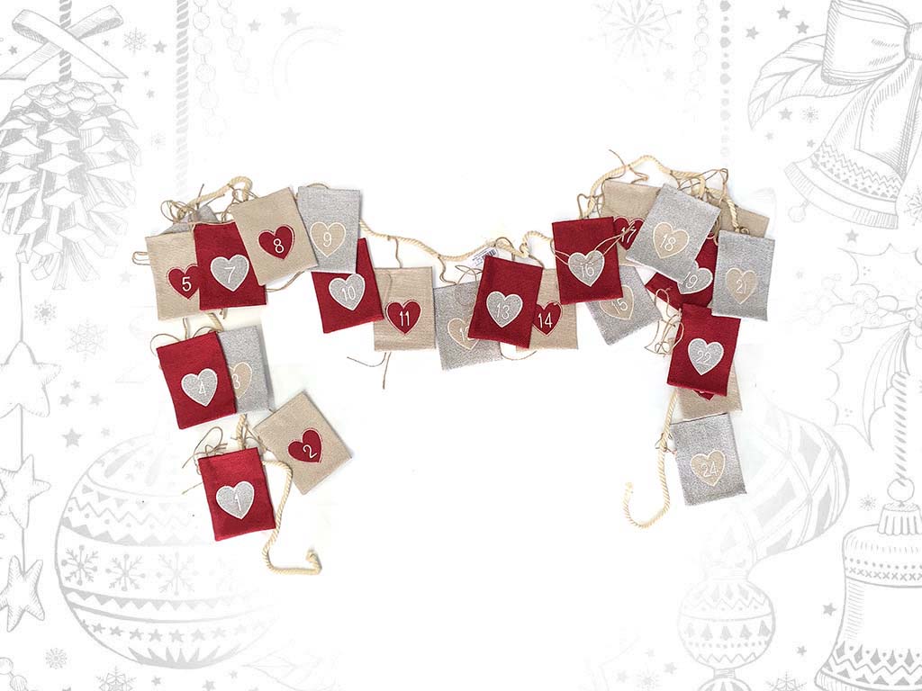 HEARTS GARLAND ADVENT CALENDAR cod. 9311334