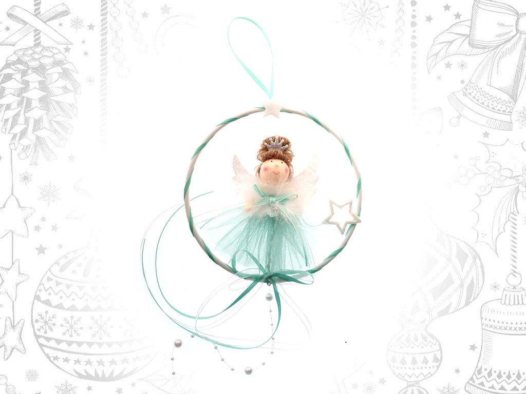 COLGANTE CIRCULO ANGEL VERDE ESTRELLA cod. 9311640