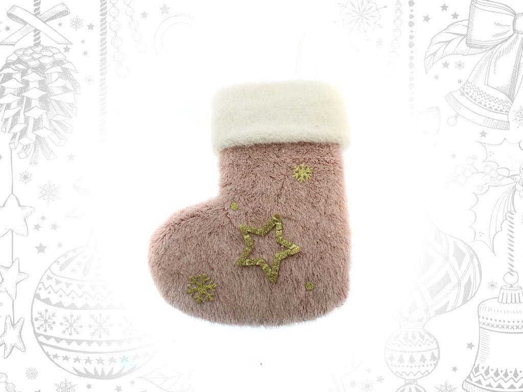 ORNEMENT CHAUSSETTE ROSE ETOILES cod. 9311815