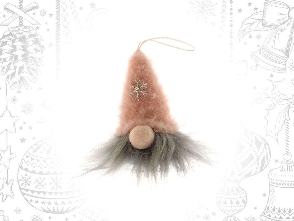 PINK SANTA GRAY BEARD ORNAMENT cod. 9311939