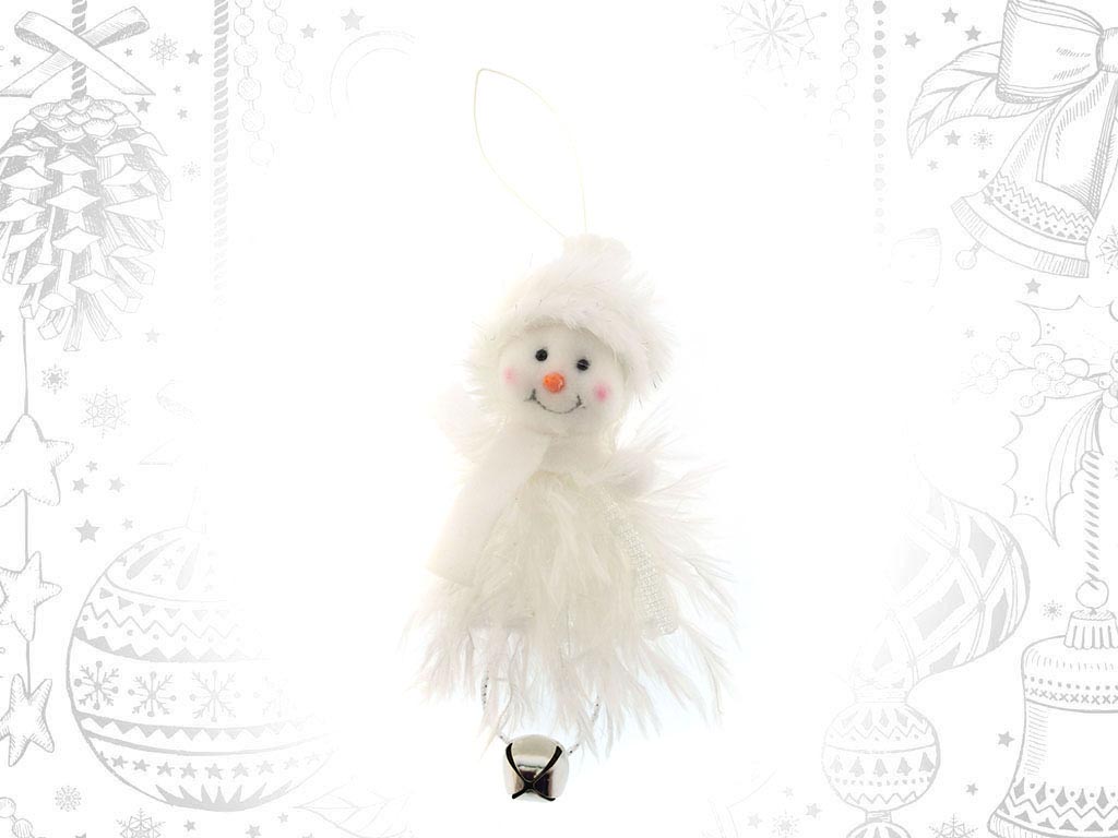 WHITE SNOWMAN BELL ORNAMENT cod. 9312318