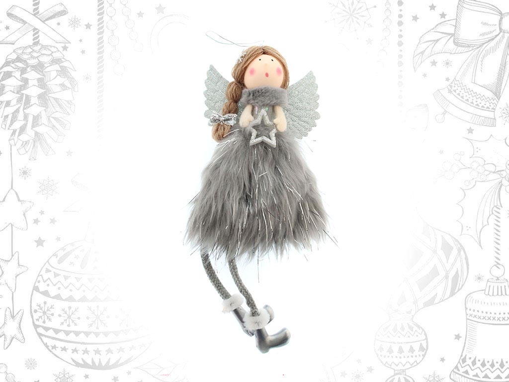 GRAY ANGEL STAR ORNAMENT cod. 9312657