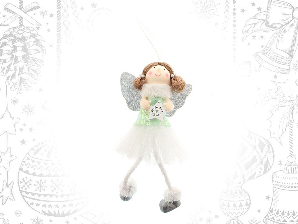 ORNAMENTO ANJO BRANCO PRATA ESTRELA cod. 9312699