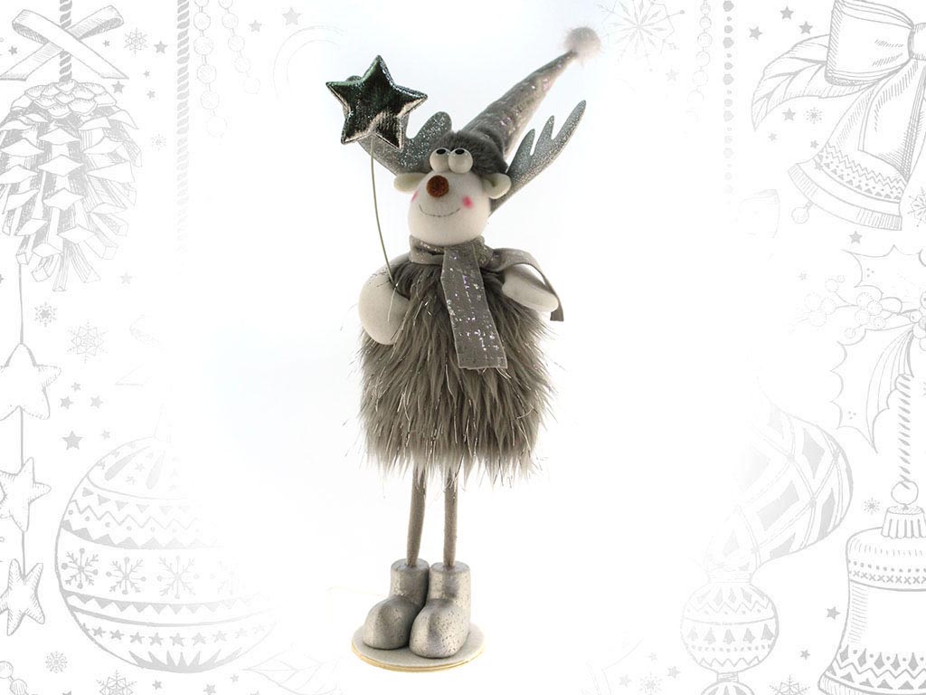 GRAY REINDEER STAR STANDING cod. 9312740