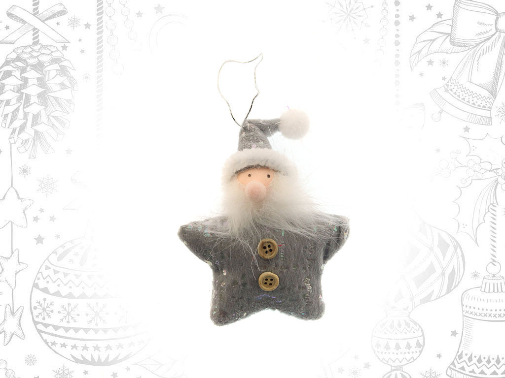 ORNAMENTO STELLA BABBO NATALE GRIGIO cod. 9312859