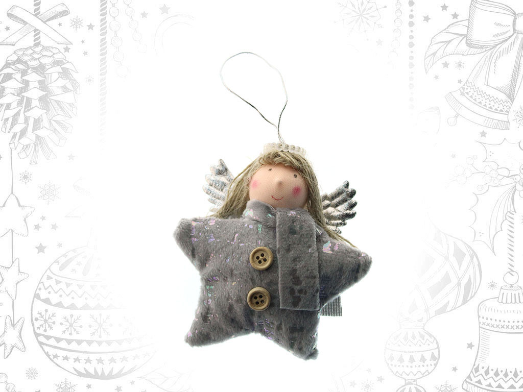 ORNAMENTO ESTRELA ANJO CINZA cod. 9312860