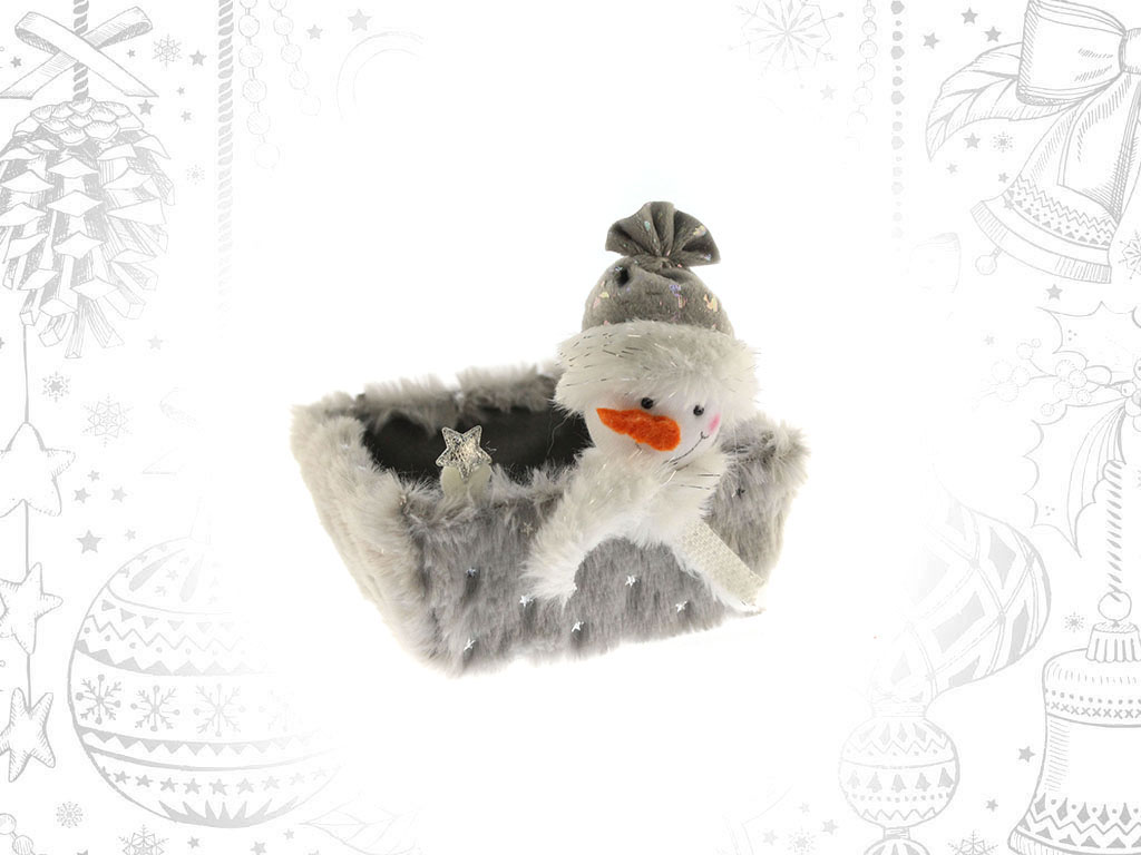 GRAY-SILVER SNOWMAN PLUSH BOX SMALL cod. 9313032