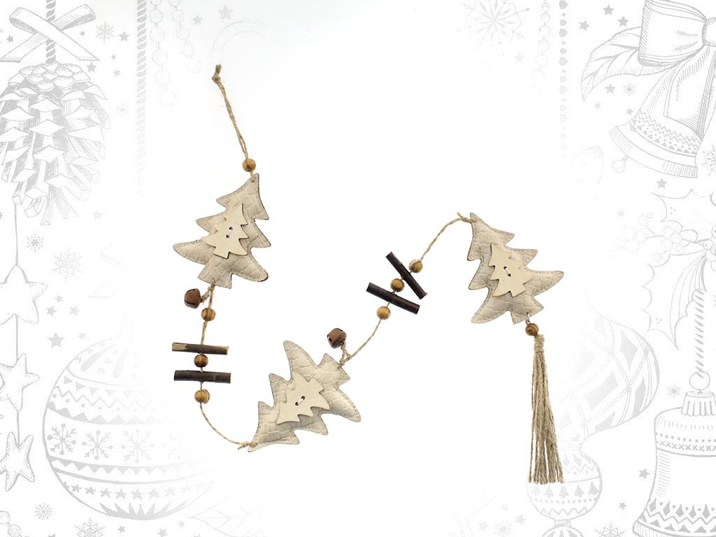 LONG WHITE TREES ORNAMENT cod. 9313312