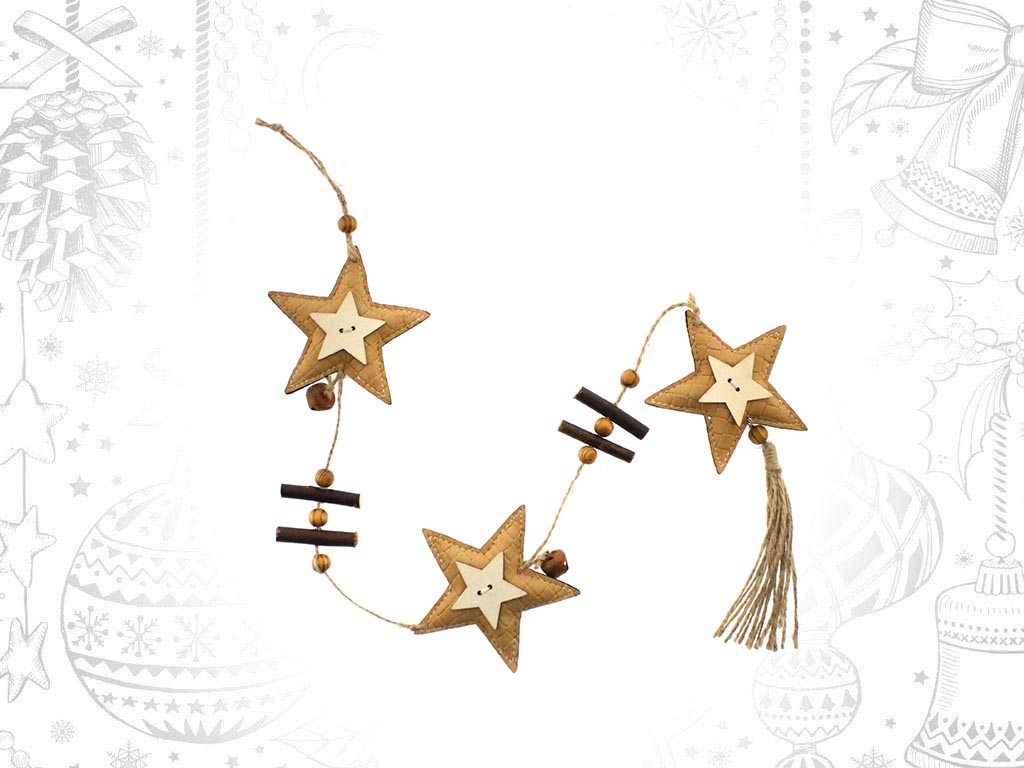 LONG BROWN STARS ORNAMENT cod. 9313313