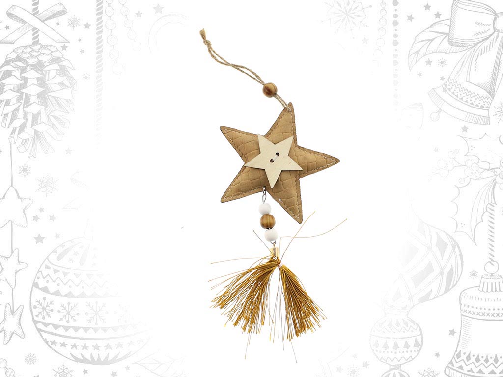 ORNAMENTO NATAL ESTRELA CASTANHA cod. 9313316