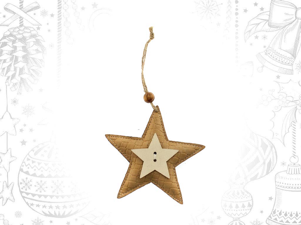 ORNAMENTO NATAL ESTRELA CASTANHA cod. 9313319