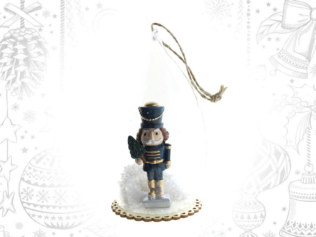 GLASS W/BLUE SOLDIER ORNAMENT cod. 9313669