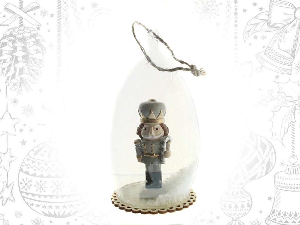 GLASS W/GREY SOLDIER ORNAMENT cod. 9313675