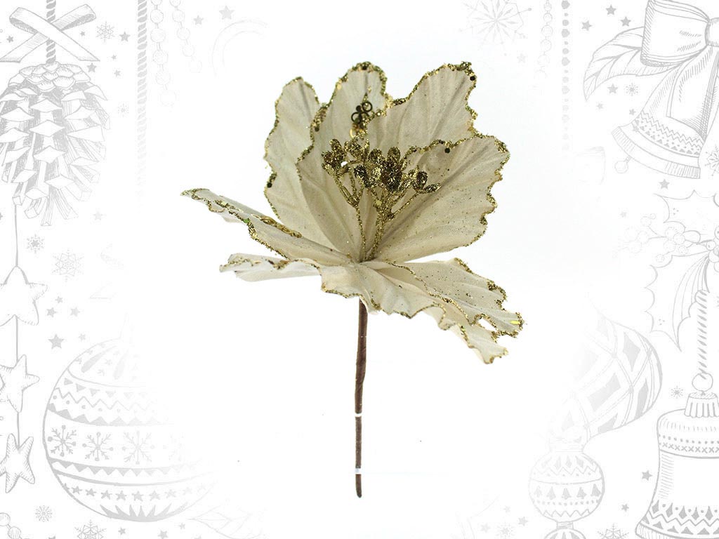 FLOR NATAL BRANCA/DOURADA cod. 9313835