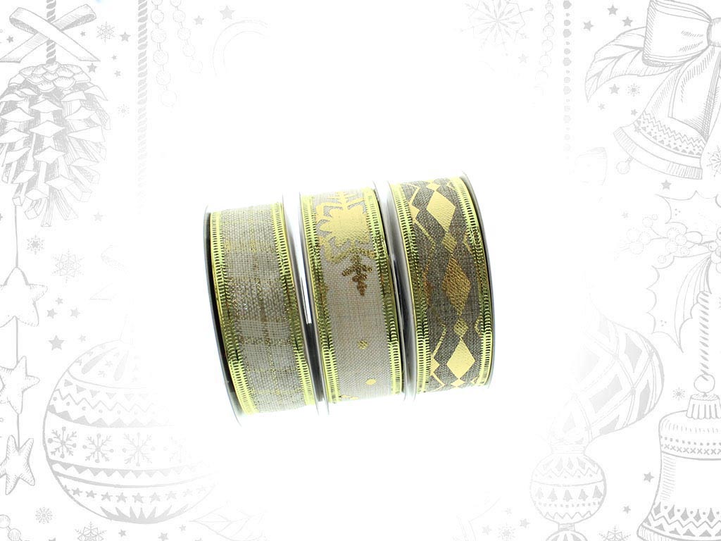 ASSTD.-3 GOLDEN CHRISTMAS RIBBON cod. 9313879