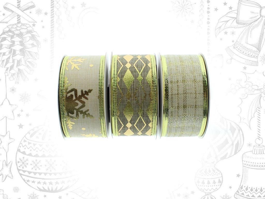 CINTA NAVIDAD DORADA SURT-3 cod. 9313880