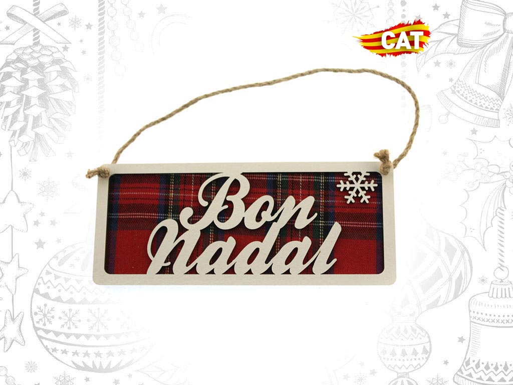COLGANTE MERRY CHRISTMAS VICHY BON NADAL cod. 9313915