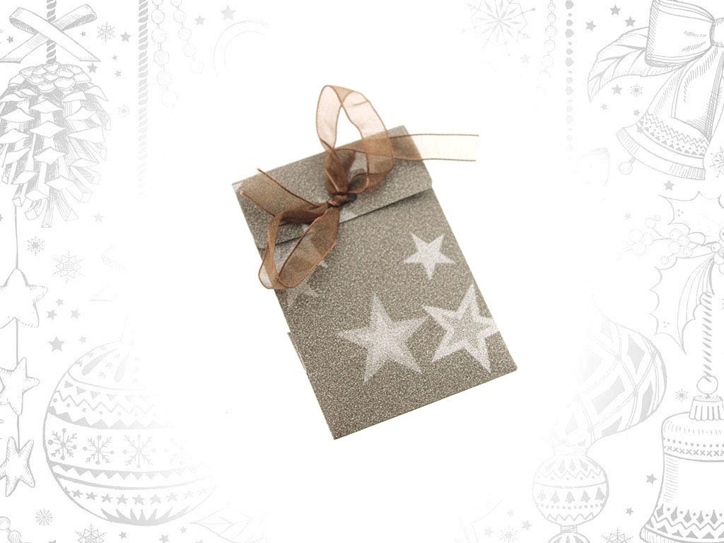 BROWN STARS GLITTER BAG LACE cod. 9313998