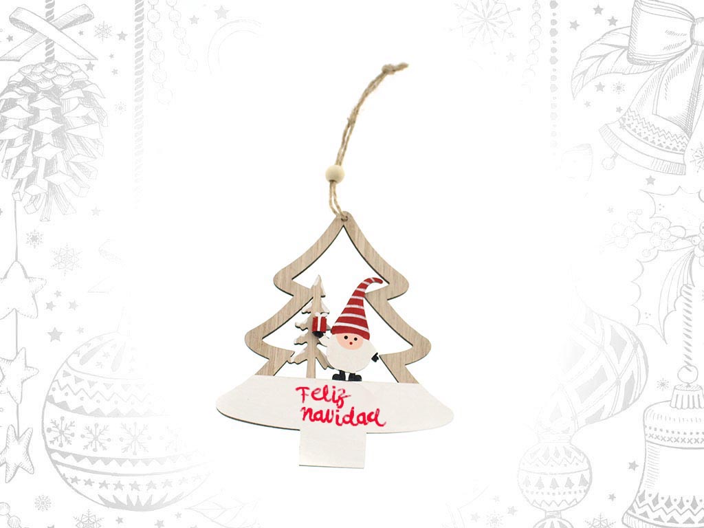 COLGANTE ARBOL SANTA XMAS ROJO FELIZ NAV cod. 9314160