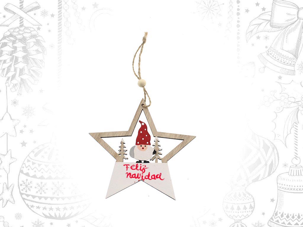 COLGANTE ESTRELLA SANTA ROJO FELIZ NAVID cod. 9314169