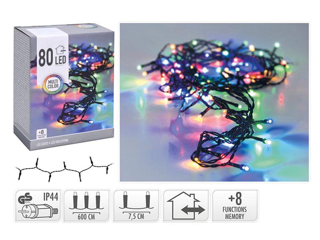 R.52110 GUIRNALDA MICRO 80 LED MULTICOLOR cod. 9314190