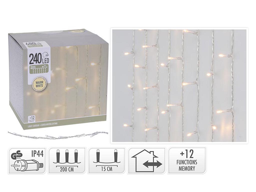 CORTINA 225X150CM. 240 LEDS BCA CALIDA cod. 9314212