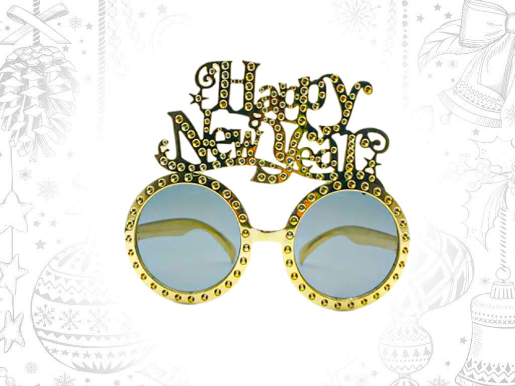 OCULOS DOURADOS HAPPY NEW YEAR cod. 9314274