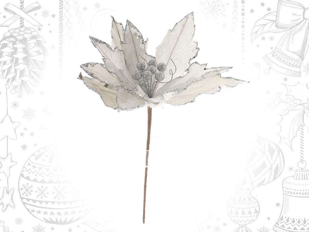 SILVER POINSETTIA FLOWER cod. 9314344