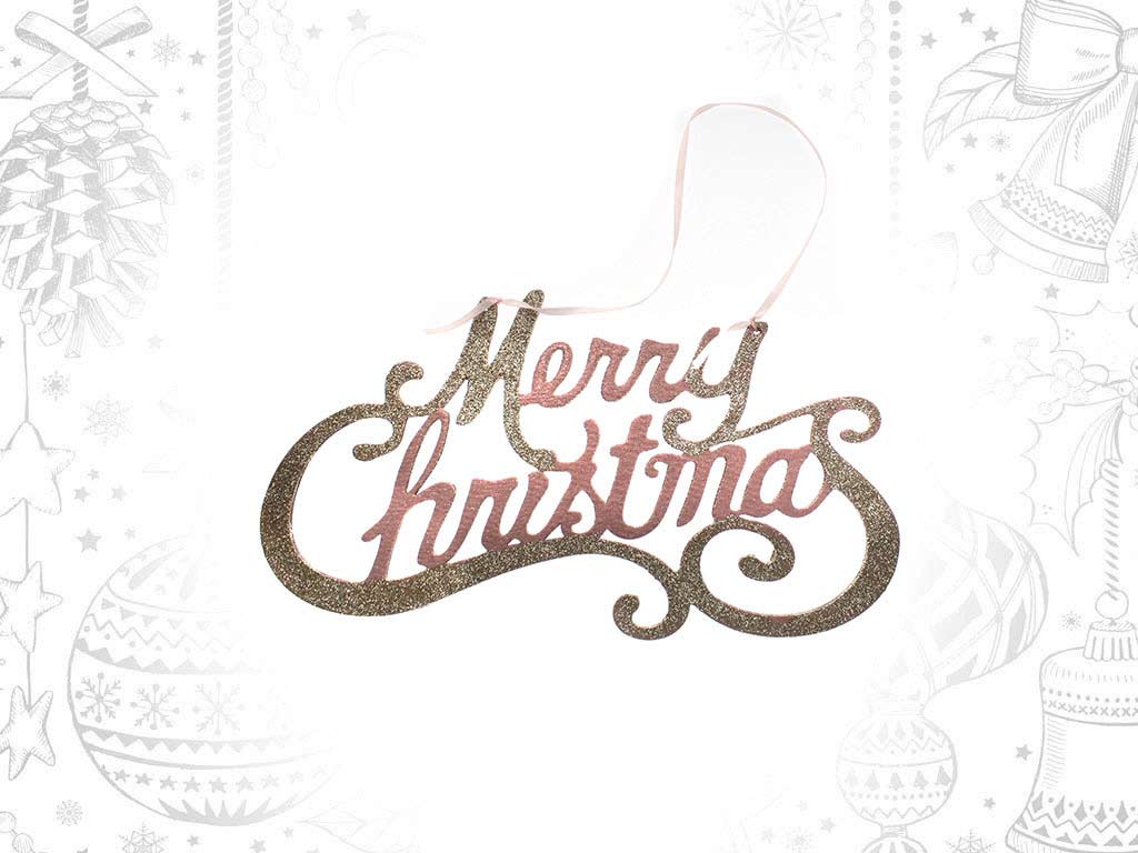 COLGANTE MERRY CHRISTMAS ROSA MED. cod. 9314515
