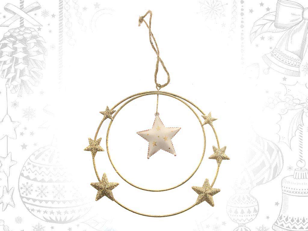 COLGANTE ESTRELLA ANILLO ESTRELLAS DORAD cod. 9314630