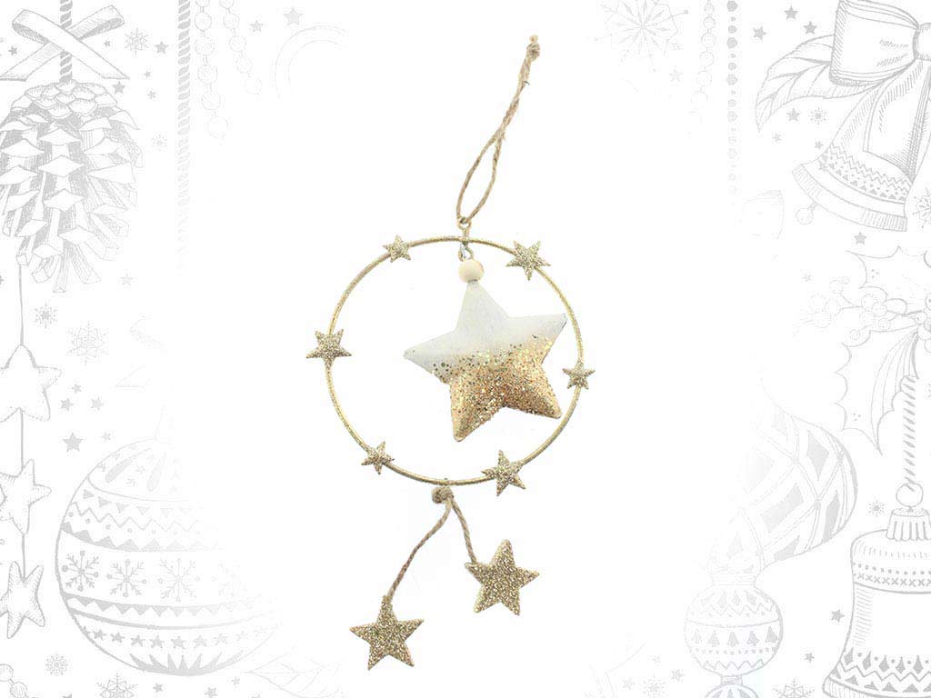 ORNAMENTO ANEL ESTRELA DOURADA cod. 9314650
