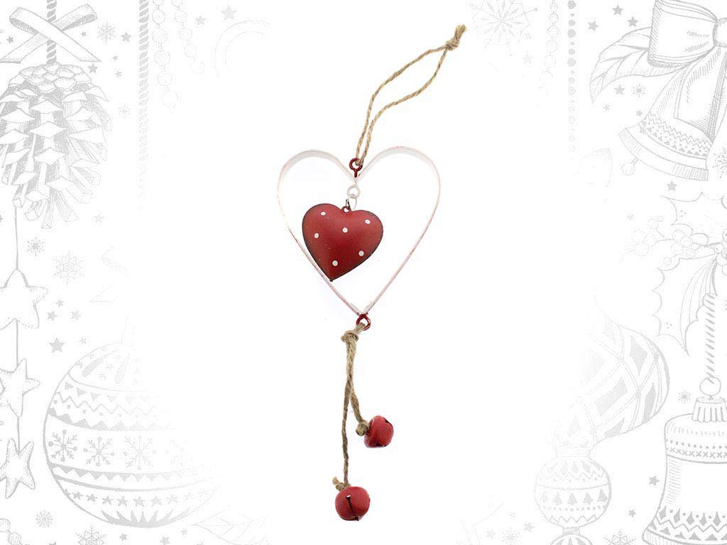 ORNAMENTO IN METALLO CUORE ROSSO cod. 9314692