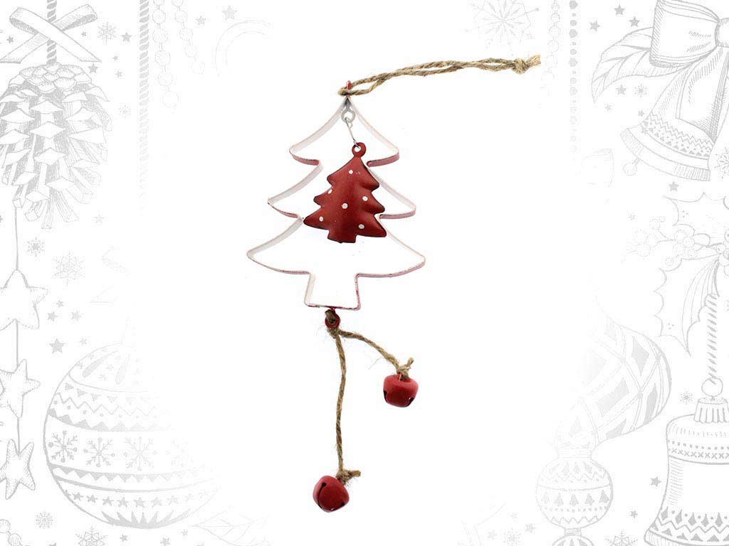 RED TREE METAL ORNAMENT cod. 9314693