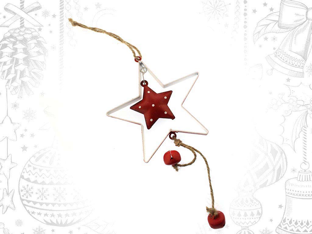 COLGANTE METAL ESTRELLA ROJO cod. 9314694