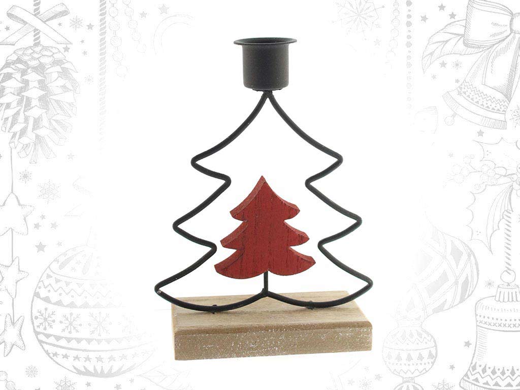 RED TREE CANDLE HOLDER cod. 9314702