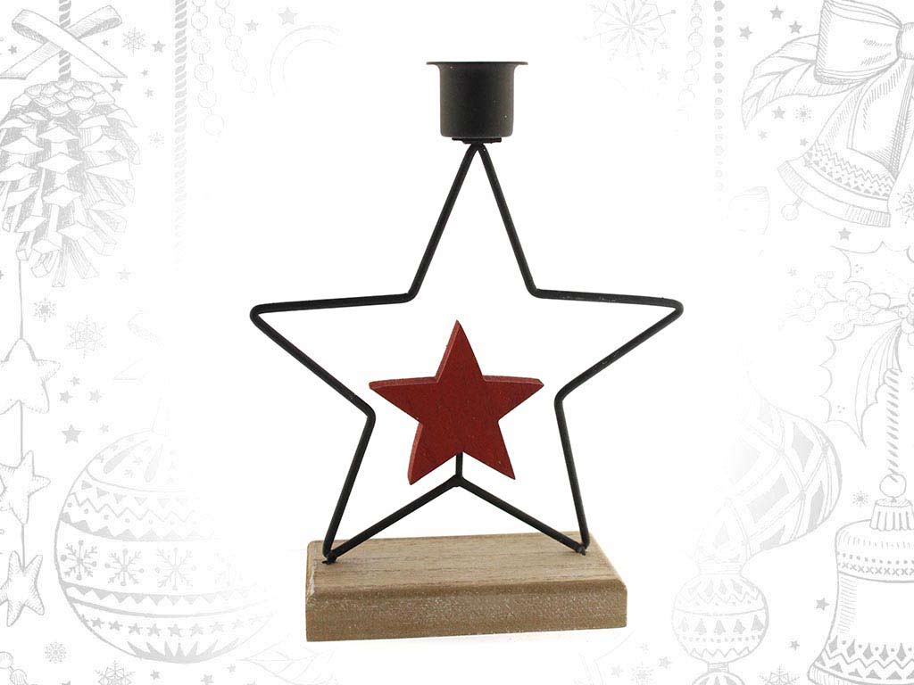 RED STAR CANDLE HOLDER cod. 9314703
