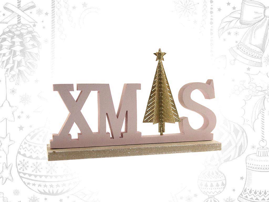 PINK WOODEN XMAS STAND cod. 9314749