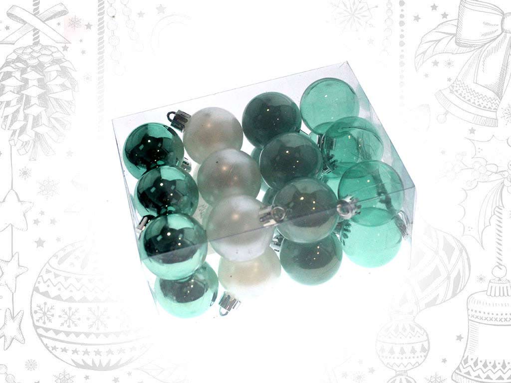 24 PACK - GREEN XMAS BALLS cod. 9314785