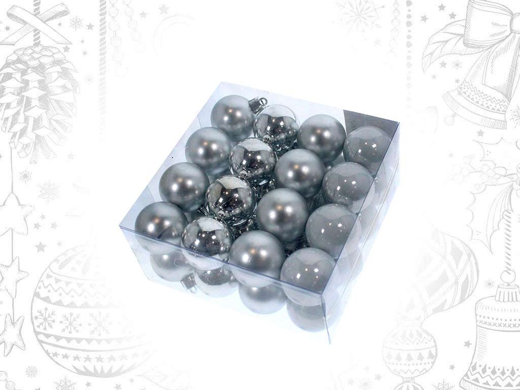 32  PACK - SILVER XMAS BALLS cod. 9314800