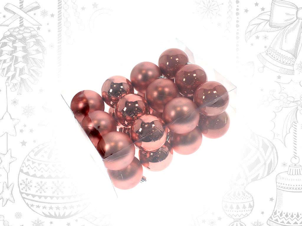 24  PACK - PINK XMAS BALLS cod. 9314809