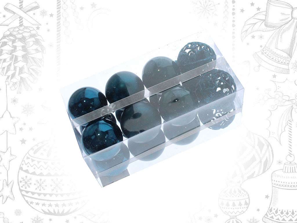 16 PACK - BLUE XMAS BALLS cod. 9314843