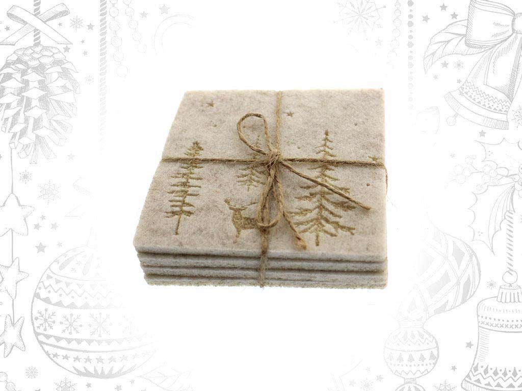 SET OF 4 NATURAL COASTERS cod. 9314948