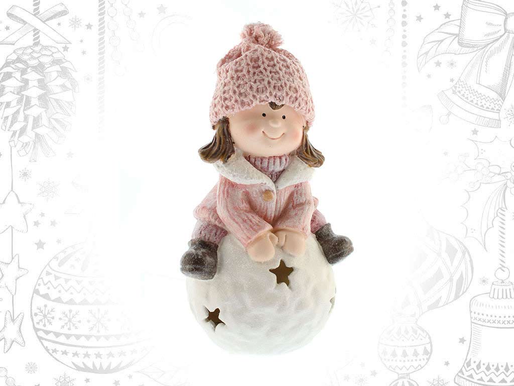 FIGURINE POLYRESINE PETITE FILLE BOULE A cod. 9315019