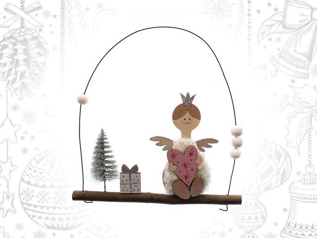 COLGANTE ANGEL MADERA SENTADO ARBOL cod. 9315036