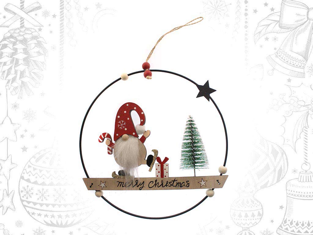 ORNAMENTO CIRCULAR PAI NOEL MERRY CHRIST cod. 9315041