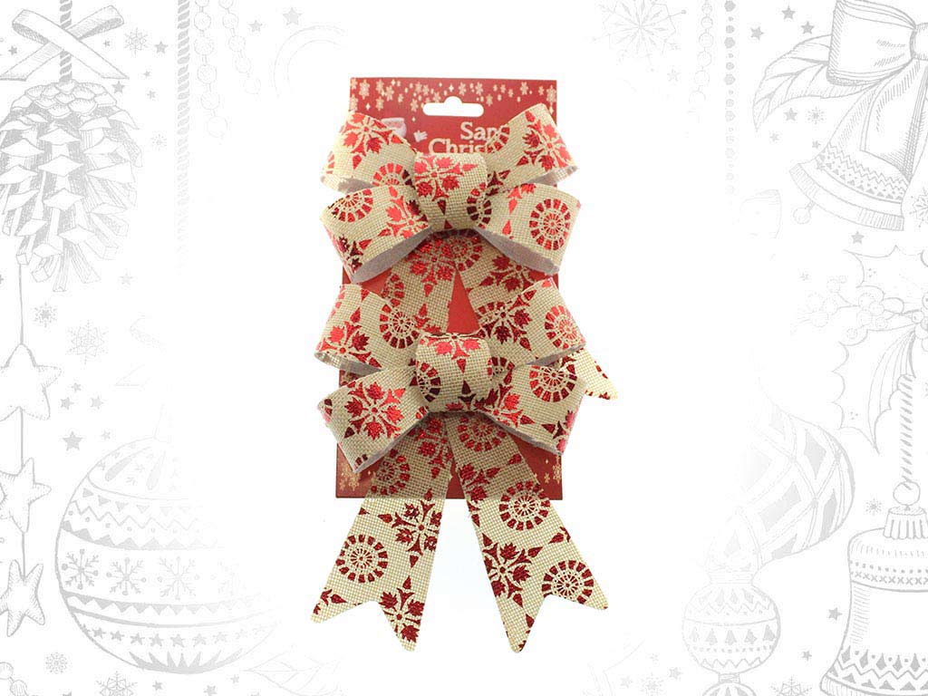 SET 2 NASTRI FIOCCHI DI NEVE ROSSI MED. cod. 9315057